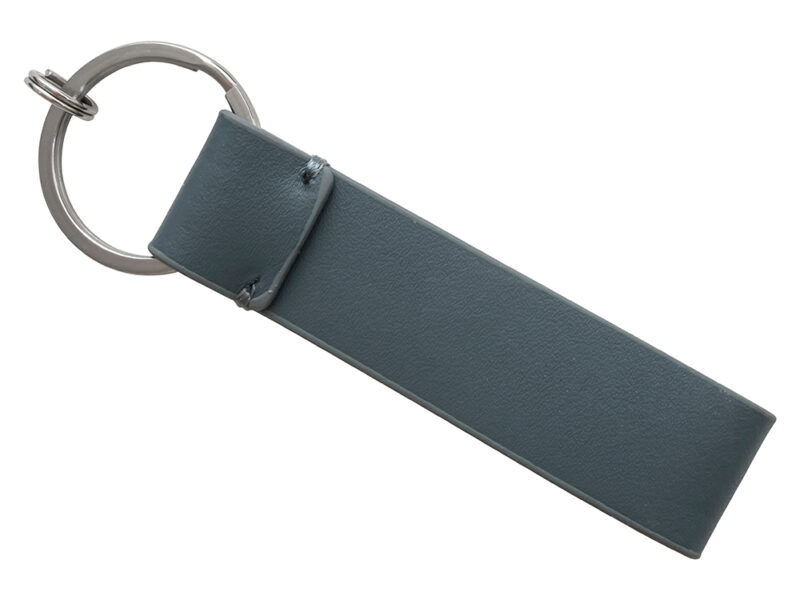 DEFENDER LEATHER LOOP KEYRING - Grey