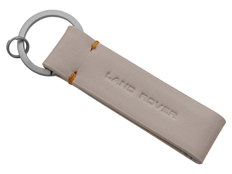 LAND ROVER LEATHER LOOP KEYRING - ivory