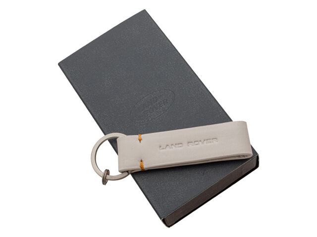 LAND ROVER LEATHER LOOP KEYRING - ivory