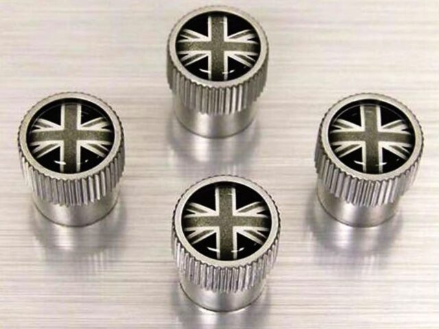 Valve Caps LAND ROVER UNION JACK GREY