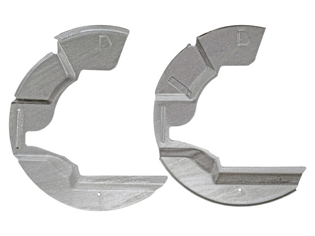 Galvanised Brake Mud Shields FRONT Defender - up to KA930455