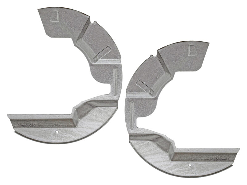 Galvanised Brake Mud Shields FRONT Defender - up to KA930455