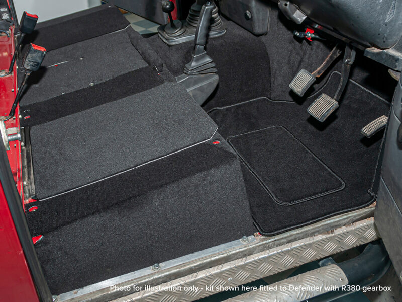 CARPET KIT DEFENDER 90 FRONT N/A- T/D & 200 TDI TO SUIT LT77 GEARBOX