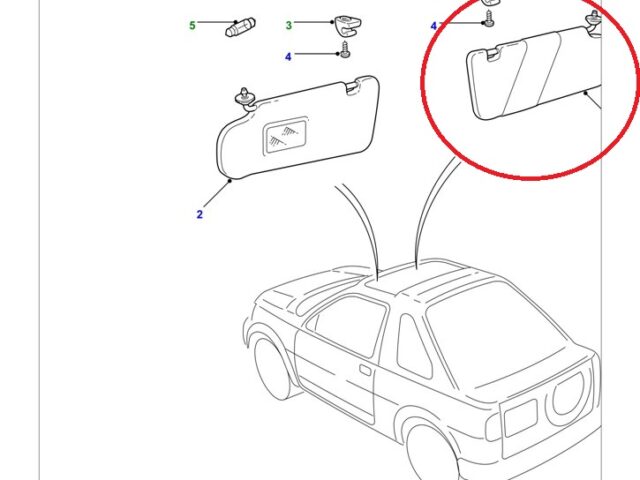 LAND ROVER FREELANDER 1 SUNVISOR ASSEMBLY FRONT AWR4895LUM