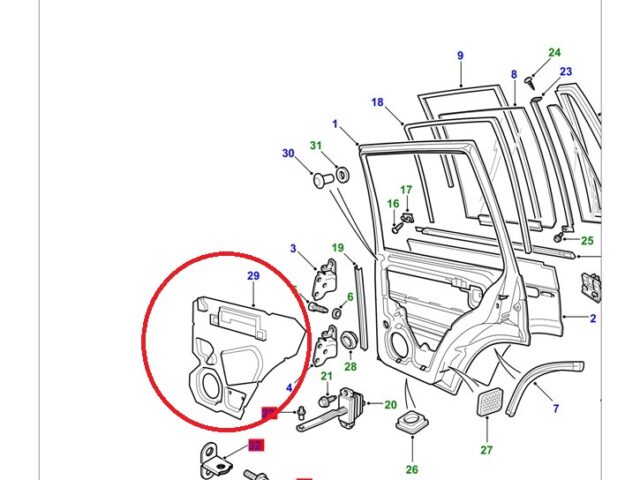 SHEDDER REAR DOOR WATER LH RANGE ROVER P38