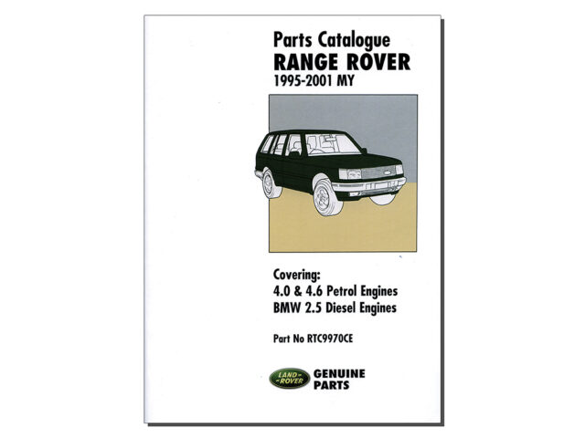 PARTS CATALOGUE RANGE ROVER P38 - 1995 - 2001 RTC9970CE