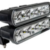 Double LED Driving Light Bars Code: DA3295 4 x 10W CREE LEDs per light Description Deutsch connector, harness & stack brackets ECE /SAE high beam pattern Die-cast aluminium alloy housing and polycarbonate lens Chrome reflector Adjustable brackets Waterproof breather screw Stainless steel fixings Lumens: Raw - 4,800 Lms & Effect - 3,900 Lms Power: 40W Voltage: 9 - 32V DC Colour temperature: 6,000 - 6,500K Work temperature: -40º to 80º Waterproof: IP67 Size : 222 x 55 x 100mm Lifetime: More than 30,000 hours Certification: CE ROHS IP67 ECE R112 / R10 EMC