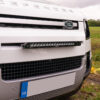 Bumper Beam Mounting Kit Code: DA3448 Brackets & Fixings for Linear-18 LED Driving Light Defender - 2020 onwards Key Features Quality Description Lazer Part Number - VIFK-DEF2020-02K Utilising satin black mounting brackets concealed behind the centre opening, the Lazer Lamps vehicle integration kit for the Defender - 2020 onwards, allows for mounting a pair of our class-leading a single Linear-18 (Standard or Elite) high performance LED spotlight, for an auxiliary LED driving light installation that impresses day and night. The slimline design and high-end styling of the Linear products ensures an aesthetic install onto the front of the vehicle that delivers exceptional lighting performance (borne out of development and testing done at the highest levels of professional motorsport) perfectly tuned to everyday on-road and off-road use. The mounting of the light utilises mounting brackets made from folded aluminium, that are finished with a satin black powder coat. The mounts are secured to the vehicles bumper beam bar for a subtle installation, secured using supplied fasteners.