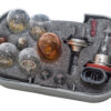 Description Handy to keep in your glove box. Compact kits for easy storage in glove compartment. Contains major bulbs for exterior lighting and fuses.